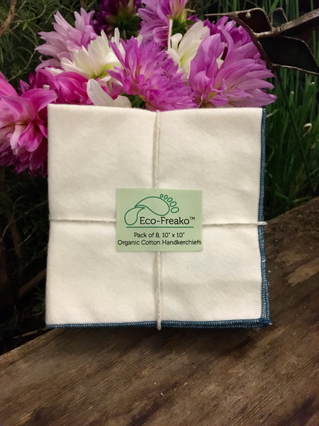 Pack of 8 Organic Cotton Handkerchiefs