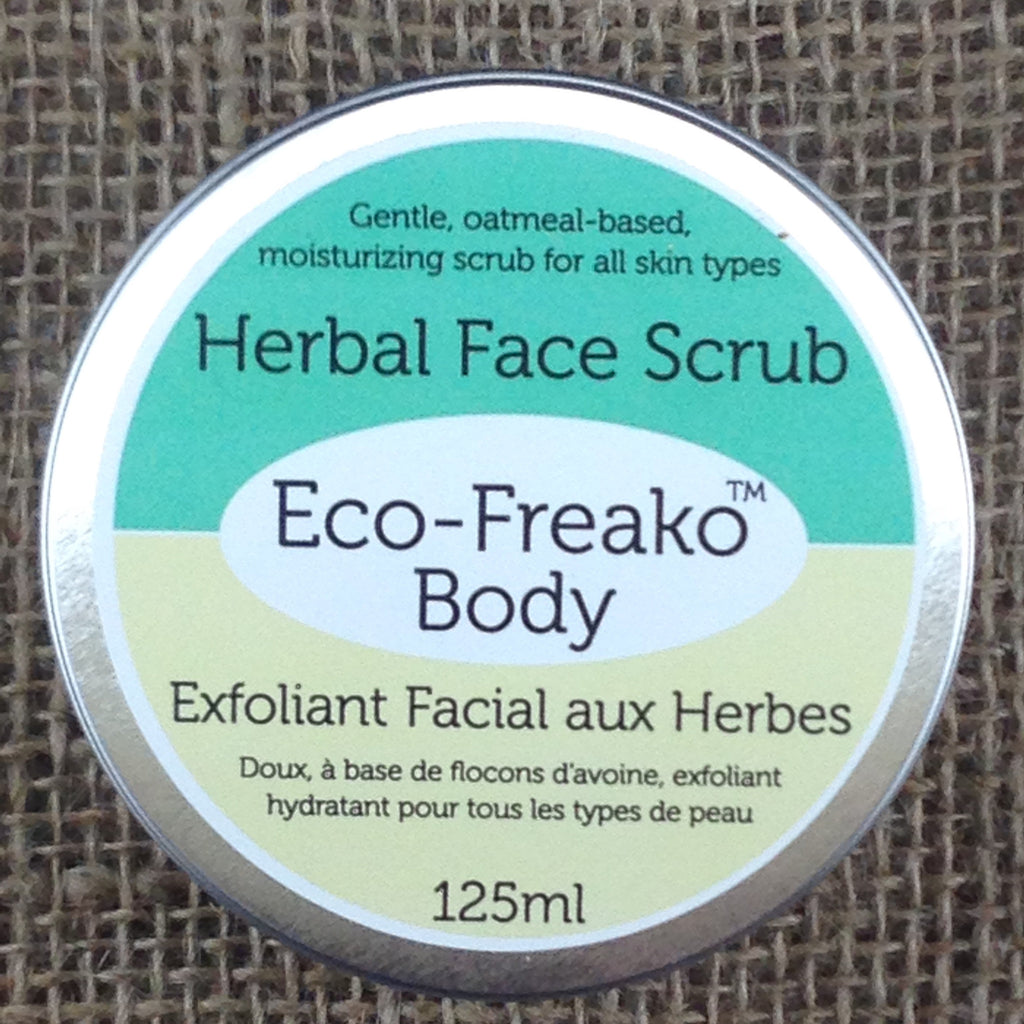 Eco-Freako Herbal Face Scrub in 125ml metal tin