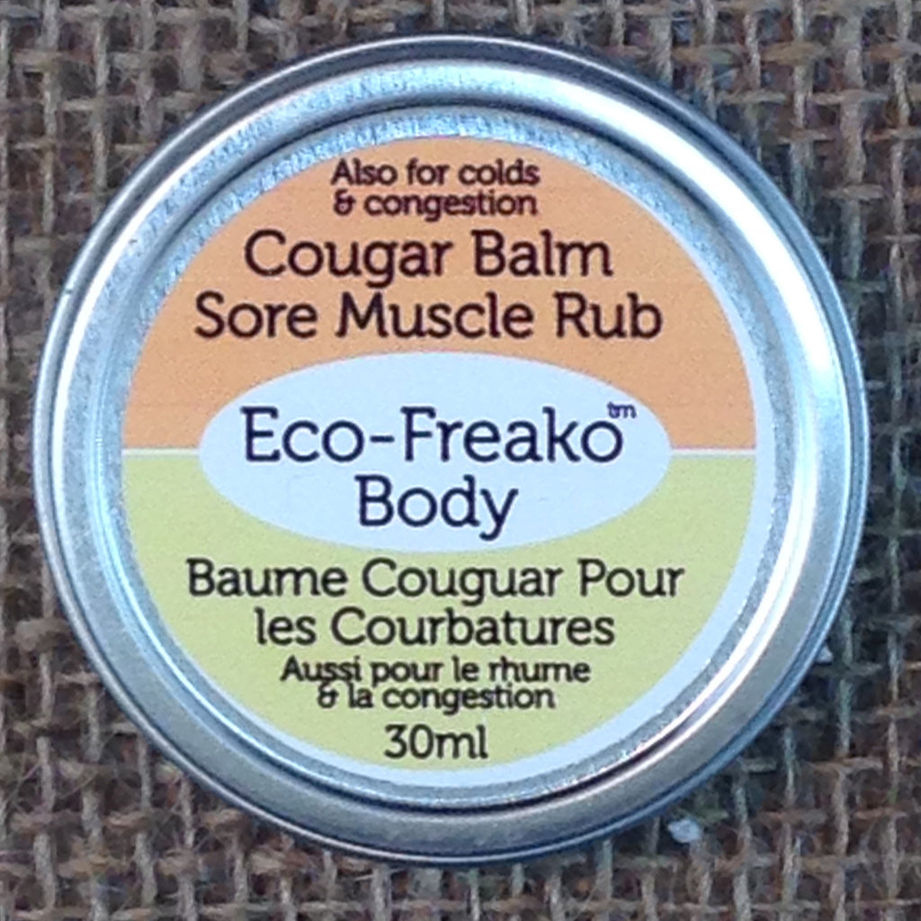 Eco-Freako Cougar Balm Sore Muscle Rub in 30ml Metal Tin