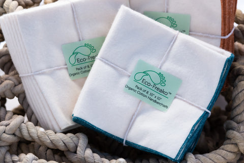 Pack of 8 Organic Cotton Handkerchiefs