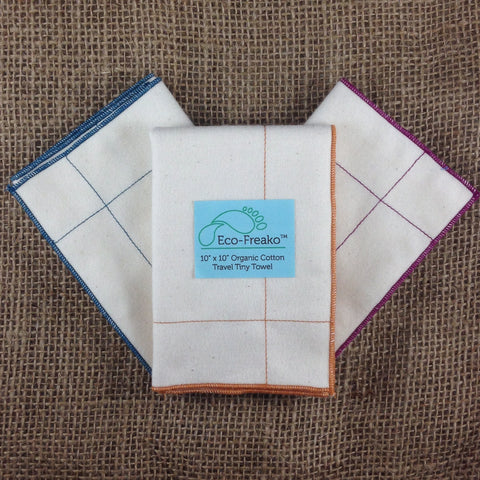 3 Eco-Freako Organic Cotton Tiny Towels